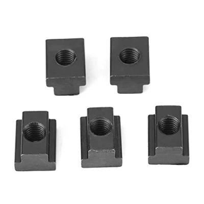 Image of M10 T Slot Nuts 5pcs Black Oxide Finish Threads Fit Into slots In Machine Tool Tables