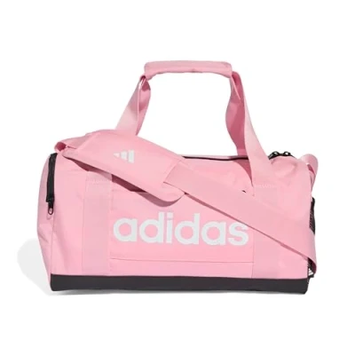 Image of adidas Unisex Essentials Linear Duffel Bag, True Pink/Black/White, XS