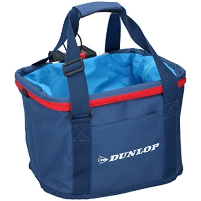 Image of Dunlop Bike Bicycle Basket with Carry Handles 15L Blue Bag Handlebar 33 x 24 23 cm