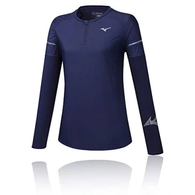 Image of Mizuno Hineri Hybrid Womens Navy Top Size Small