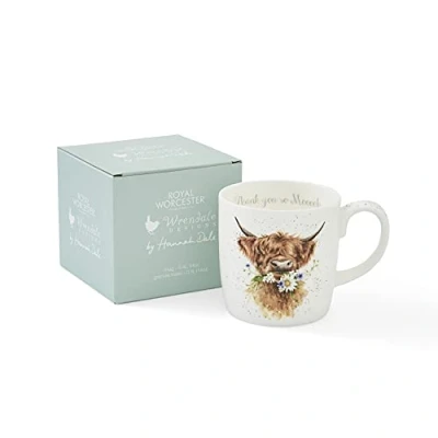 Image of Wrendale Designs &#039;Thank You&#039; Highland Cow Mug