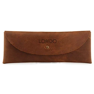 Image of Londo Genuine Leather Pen Case with Metal Snap Fastener, Pencil Pouch Stationery Bag, Brown, OTTO248
