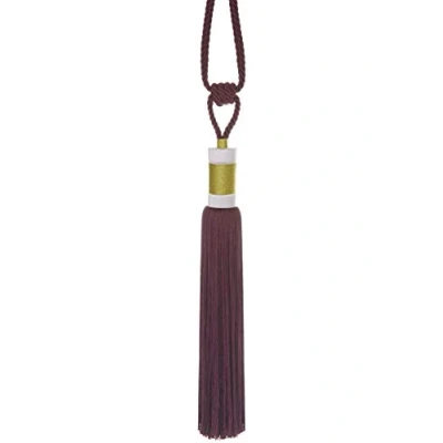 Image of Tie Backs Curtain Isha, Tassel Rope Tieback Single Hold (Aubergine)