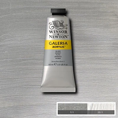Image of Winsor &amp; Newton Galeria Acrylic Paint Medium Tube 60ml AVAILABLE (Silver)