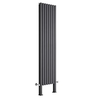 Image of Milano Aruba Anthracite Vertical Single Oval Panel Radiator 1780mm x 236mm