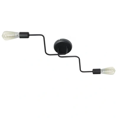 Image of Helam Tube Multi Arm Semi Flush Ceiling Light Black 54cm