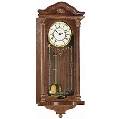 Image of Hermle Wall Clock, Wood, Walnut, 67cm x 29cm 14,5cm