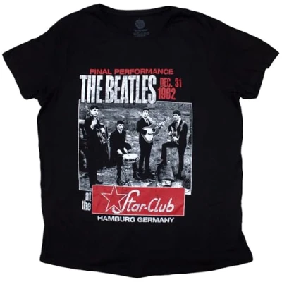 Image of The Beatles Women&#039;s Star Club T Shirt, Black, Size 8 (Size:Small)