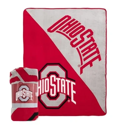 Image of Northwest NCAA Ohio State Buckeyes Unisex Adult Micro Raschel Throw Blanket, 46&quot; x 60&quot;, Halftone