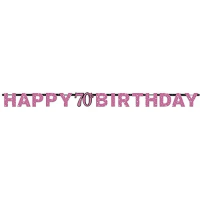 Image of (PKT) Adult Pink Celebration 70th Birthday Letter Banner