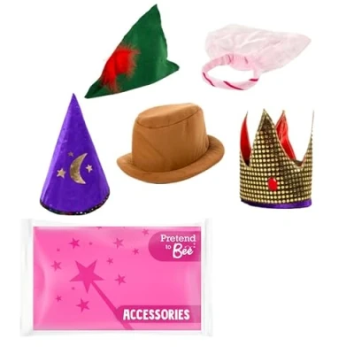 Image of PRETEND TO BEE Storytime Hats, Fancy Dress Costume for Kids, Set of 5 18+ Months 7 Years