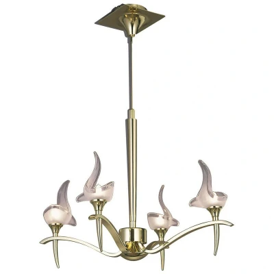 Image of Viena Telescopic Pendant Round 4 Light G9, Polished Brass