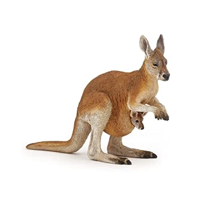 Image of Papo WILD ANIMAL KINGDOM Tiere Figurine, 50188 Kangaroo with Joey, Multicolour, 7.5 cm