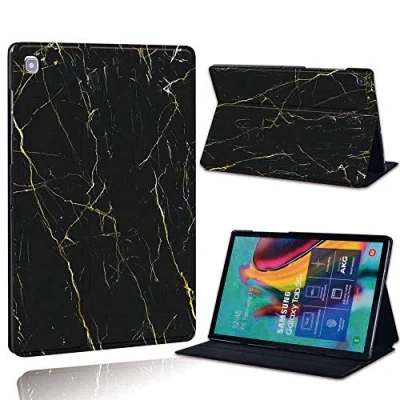 Image of FINDING Case Fit Samsung Galaxy Tab A 10.1 2019 T510 T515 Tablet Printed PU Flip Leather Smart Lightweight Shell Stand Cover for (nero marquina marble)