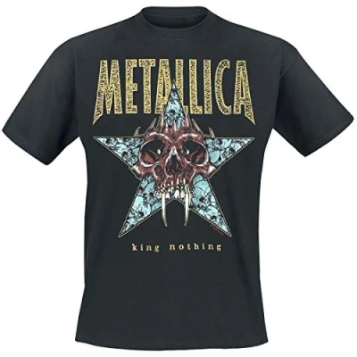 Image of Metallica Men&#039;s King Nothing_Men_BL_TS:1XL Regular Fit Crew Neck Short Sleeve T Shirt, Black (Black Black), X Large (Manufacturer Size:X Large)