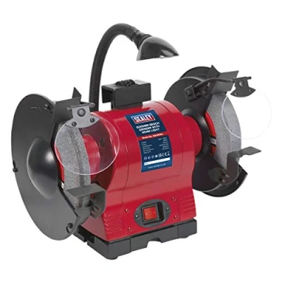 Image of Sealey Bench Grinder Ø200mm with Work Light 550W/230V