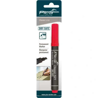 Image of PICA Permanent Marker 2 6mm Chisel Tip Red Blister