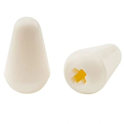 Image of Musiclily Pro Metric 5 Way Switch Tips Knobs for Import Strat Style Electric Guitar, Aged White (Set of 2)