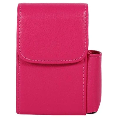 Image of Elprico Cigarette Case, PU Leather Tobacco Pouch Lighter Holder, Organizer(Red)