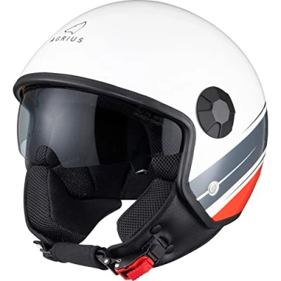 Image of Agrius Score Conoid Open Face Motorcycle Helmet XS Gloss White