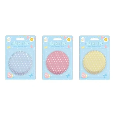 Image of Easter Printed Cupcake Cases 60 Pack, Colour Sent at Random. Food Grade Paper