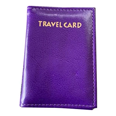 Image of Lorenz Leather Effect Grained PU Travel Id Pass Card Holder with Rear Window Purple