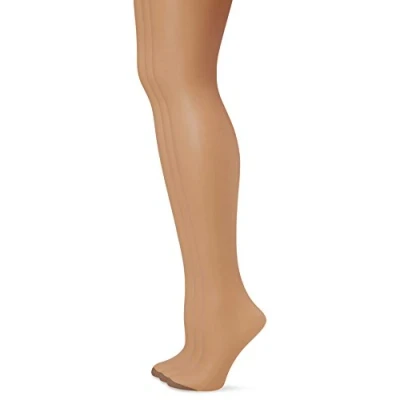 Image of Pretty Polly Women&#039;s Curves 15D Ladder Resist 3Pp Tights, 15 DEN, Beige (Sensation), X Large
