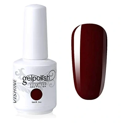 Image of Vishine Gelpolish UV LED Soak Off Varnish Color Gel Nail Polish Manicure Salon Dark Red(1418)