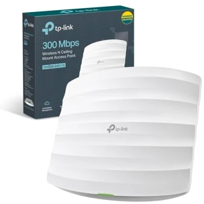 Image of TP Link EAP115(UK) N300 Wireless Ceiling Mount Access Point, Support PoE 802.3af and Direct Current, Easily to Wall or Ceiling, Simply Managed by Free EAP Controller Software (EAP115)