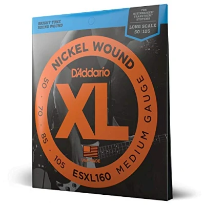 Image of D&#039;Addario ESXL160 XL Nickel Wound Medium (.050 .105) Double Ball End Electric Bass Guitar Strings
