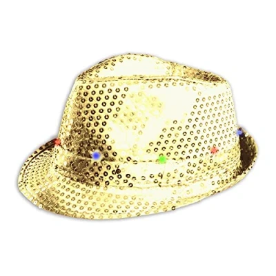 Image of The Glowhouse Flashing LED Fedora Hat (Gold)