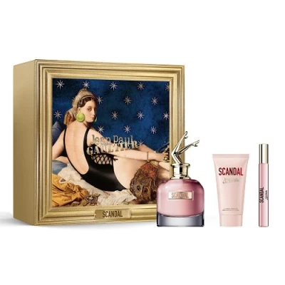 Image of Jean Paul Gaultier Scandal Eau de Parfum 80ml Gift Set 2024 (Contains EDP, 75ml Body Lotion and 10ml Travel Spray)