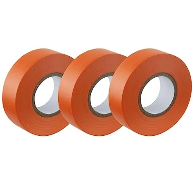Image of GTSE Orange Electrical Tape, 19mm x 20m, Strong Self Adhesive PVC Insulation Tape for Insulating, Repairing and Protecting Wires, 3 Rolls
