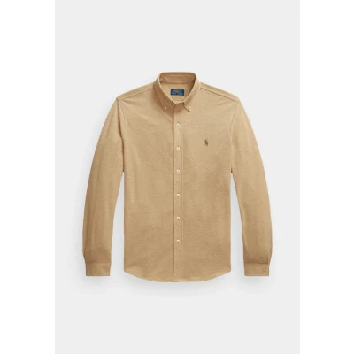 Image of Polo Ralph Lauren Featherweight MESH Shirt Shirt, Men&#039;s, Size: XL, Cafe tan heather