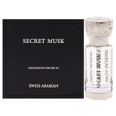 Image of Swiss Arabian Secret Musk Perfume Oil for Unisex Floral Fragrances Attar Rollerball Long Lasting Scent, CPO Alcohol free, Travel Friendly Luxurious Scent of Arabia 0.4 oz