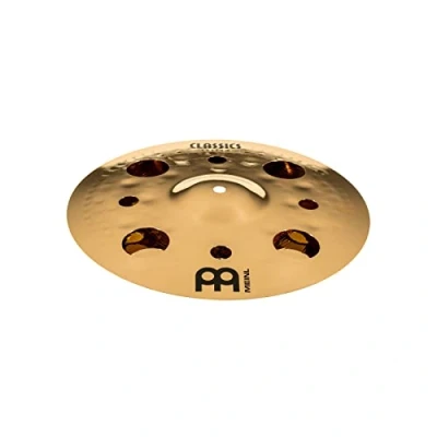 Image of Meinl Cymbals Classics Custom Brilliant Trash Stack 12 inch (Video) with holes for Drum Set (30,48cm) Pair B12 Bronze, Finish, Made in Germany (CC 12STK)