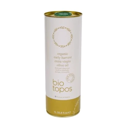 Image of Biotopos 1Litre,Fresh Active Polyphenols Organic Extra Virgin Olive Oil Early Harvest, Koroneiki Cold Extracted Single Estate,Messenia Greece,1L Tin