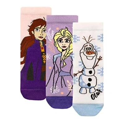 Image of Disney Girls Socks Pack of 3 Frozen Multicoloured 13