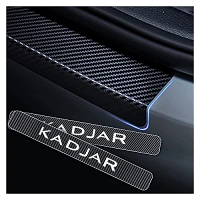 Image of CWWHY Car Carbon Fiber Door Sill Protector for Ren Ault KADJAR Vinyl Stickers Auto Accessories Threshold Plate 4Pcs Scuff Plate, White