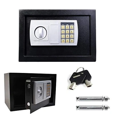 Image of Electronic Digital Security Safe Box, 8.5L Cabinet for Home Office, Hotel, Two Emergency Key, Protect Money, Jewelry, Passports, 31 x 20 20cm, Black