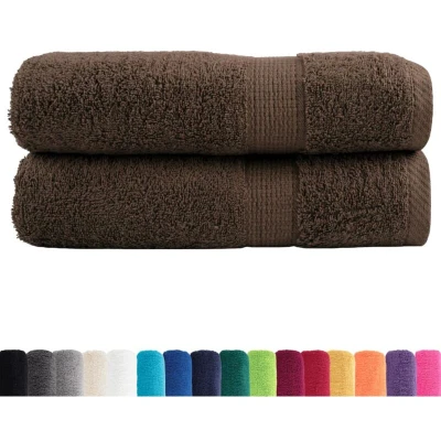 Image of vidaXL Premium Shower Towels SOLUND 2pcs Brown 70x140cm 600gsm