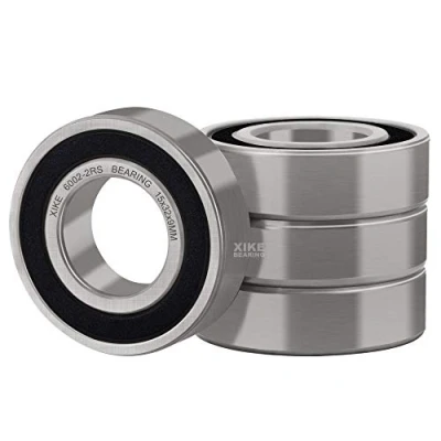 Image of XIKE 6002 2RS Sealed Ball Bearings 15x32x9mm, Chrome Steel｜Pre lubricated｜Double Rubber Seal｜6002RS Deep Groove Bearings, Pack of 4.