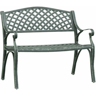 Image of vidaXL Garden Bench 102 cm Cast Aluminium Green