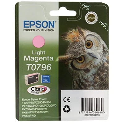 Image of Epson T0796 Original Light Magenta red Ink Cartridge for Stylus Photo 1400 (Owl), Genuine