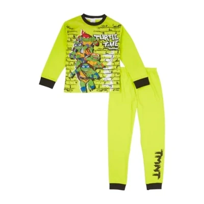 Image of Teenage Mutant Ninja Turtles Boys Pyjamas PJs, TMNT Loungewear for Kids, Cotton Pjs boys, Gifts 11 12 Years Green