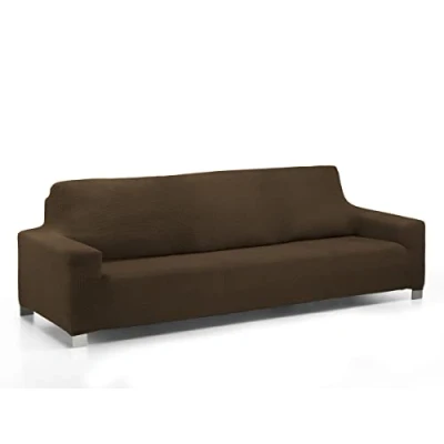 Image of Martina Home Daytona Super Elastic Multi Adaptable Sofa Cover, Chocolate, 3 Seater
