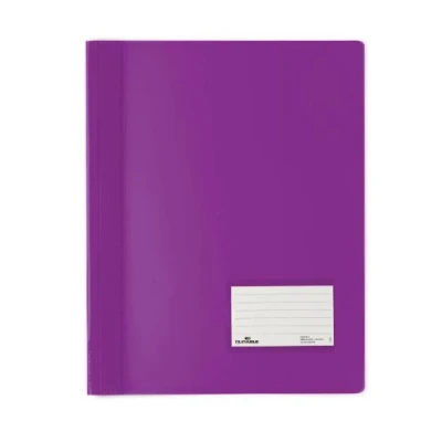 Image of Durable DURALUX A4 Document Folder Pink Made From PVC Extra Wide for Filing Punched Pockets Pack of 25