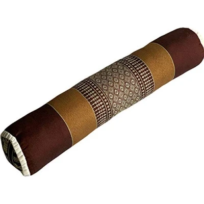 Image of VIE Naturals Thai Kapok Neck Cushion, Small Sausage, Brown, One