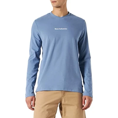 Image of Mexx Men&#039;s Logo T Shirt LS, Denim Blue, S