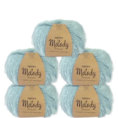 Image of Frida&#039;s Wollhaus Drops 5 x 50 g Melody Knitting Crochet Alpaca Virgin Wool Super Soft 23 Colours (09 Light Sea Green)